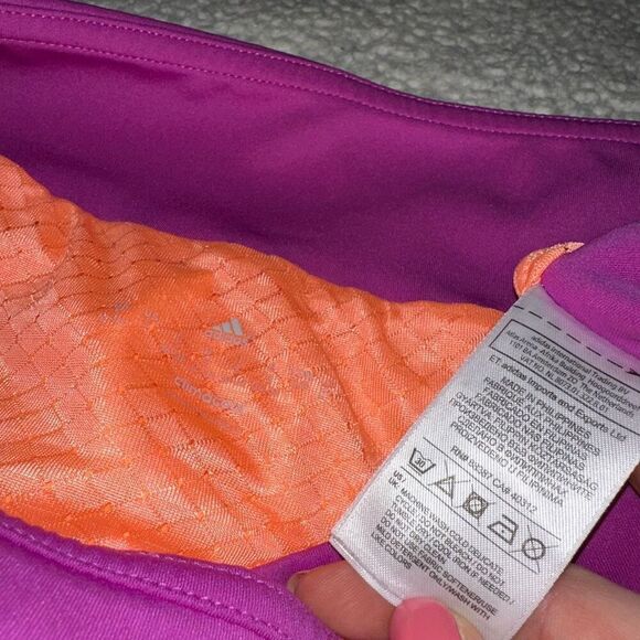 Adidas Women’s Athletic Shorts Bright Coral Purple Size Small EUC - Picture 7 of 11